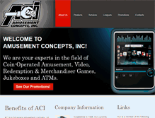 Tablet Screenshot of amusementconceptsinc.com